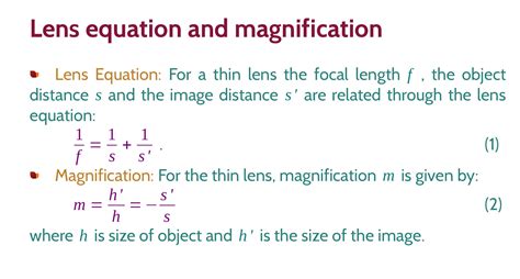 which shows the correct magnification equation.